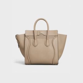 MICRO LUGGAGE HANDBAG IN DRUMMED CALFSKIN at Celine